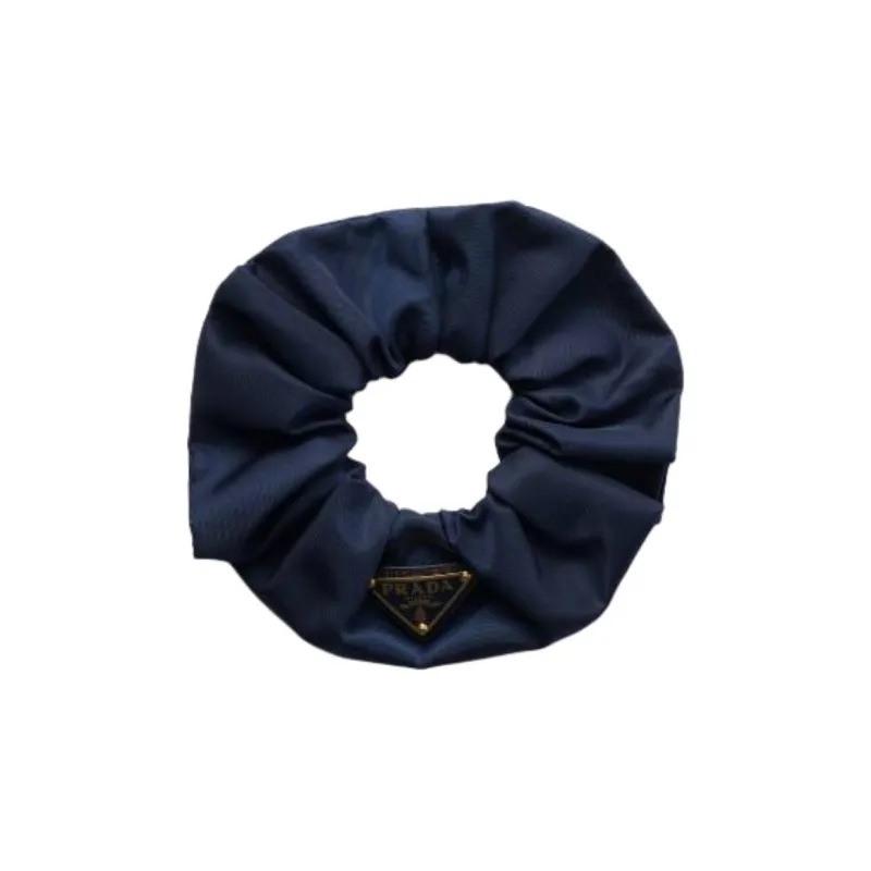 PRADA Recycled Polyamide, Recycled Nylon, Enamel, Metal Hair Tie Women's Marine Blue-0