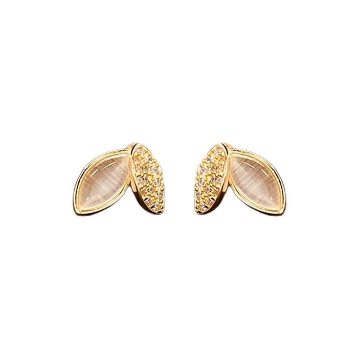 Yiru Glass Cat Eye Earrings Women's-0