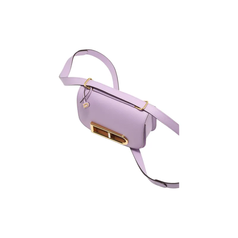 Delvau Lingot Alpina Calf Grain Calfskin Shoulder Bag Small Size Women's Light Purple-4