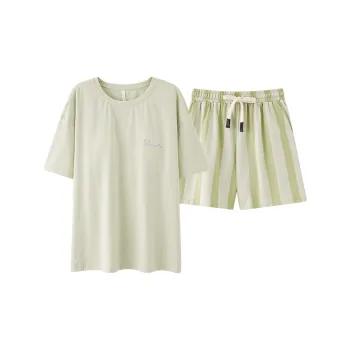 White Ran Pajama Set Women's Light Green