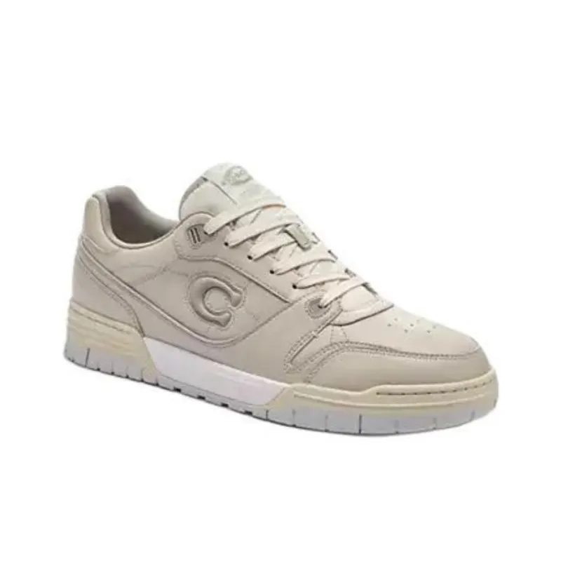 COACH Soho Low Top Skateboard Shoes Men's Beige-2