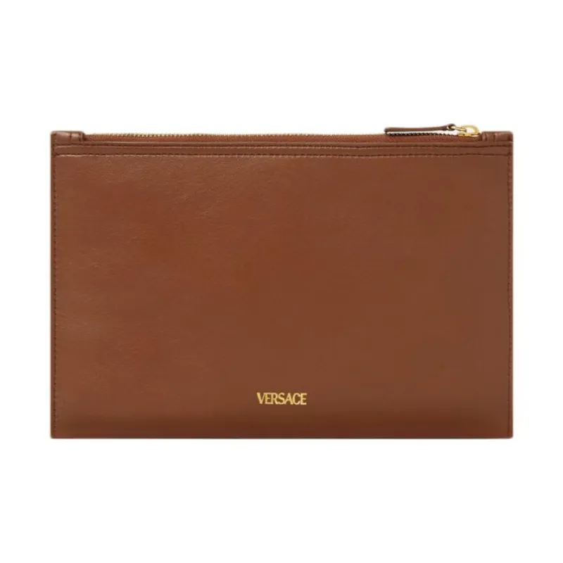 FANSIZHE La Medusa Cow Leather Clutch Regular Women's Brown-2