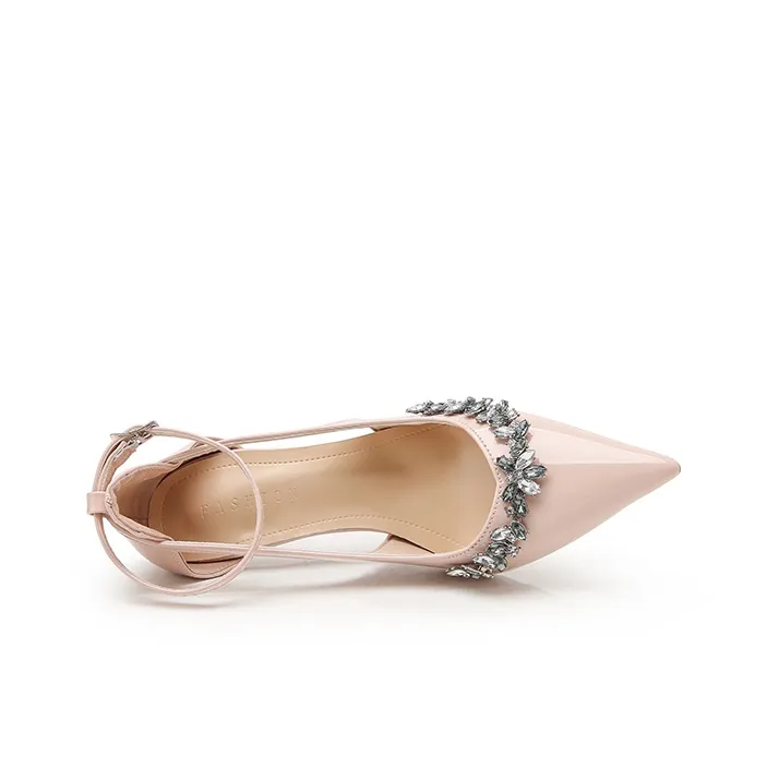 BANWEIDIYA Slim Heel High Heels Women's Nude Pink-4