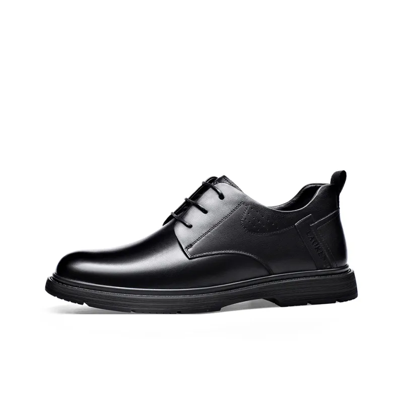 LAORENTOU Men's Casual Shoes Men Low Top Black Fleece Lined/Brown Fleece Lined-0