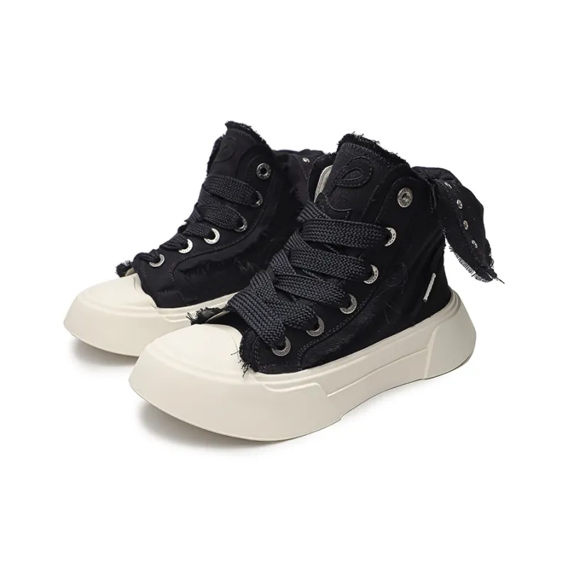 OHJC Anti-Slip And Wear-Resistant Lightweight High-Top Canvas Shoes Unisex Black-2