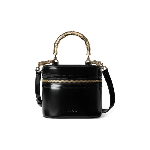 GUCCI Leather One Shoulder Handbag Extra Mini Women's Black