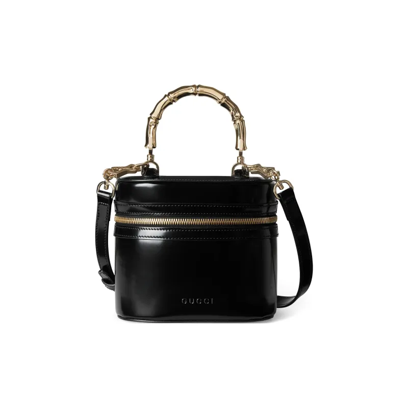 GUCCI Leather One Shoulder Handbag Extra Mini Women's Black-0