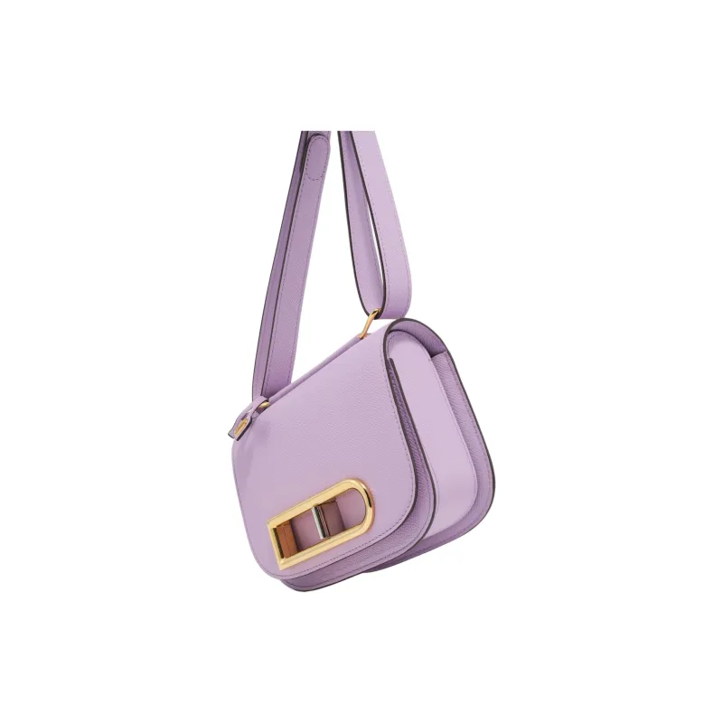 Delvau Lingot Alpina Calf Grain Calfskin Shoulder Bag Small Size Women's Light Purple-2