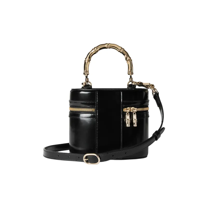 GUCCI Leather One Shoulder Handbag Extra Mini Women's Black-3