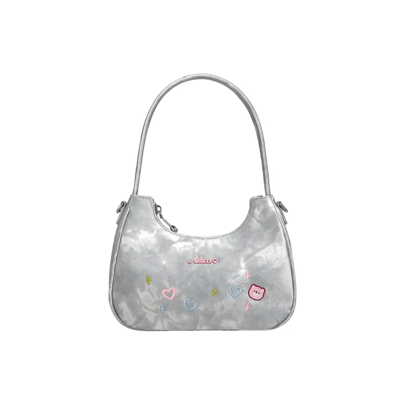 AILUXI Synthetic Leather Shoulder Bag Crossbody Bag Regular Women's Galaxy Silver-0