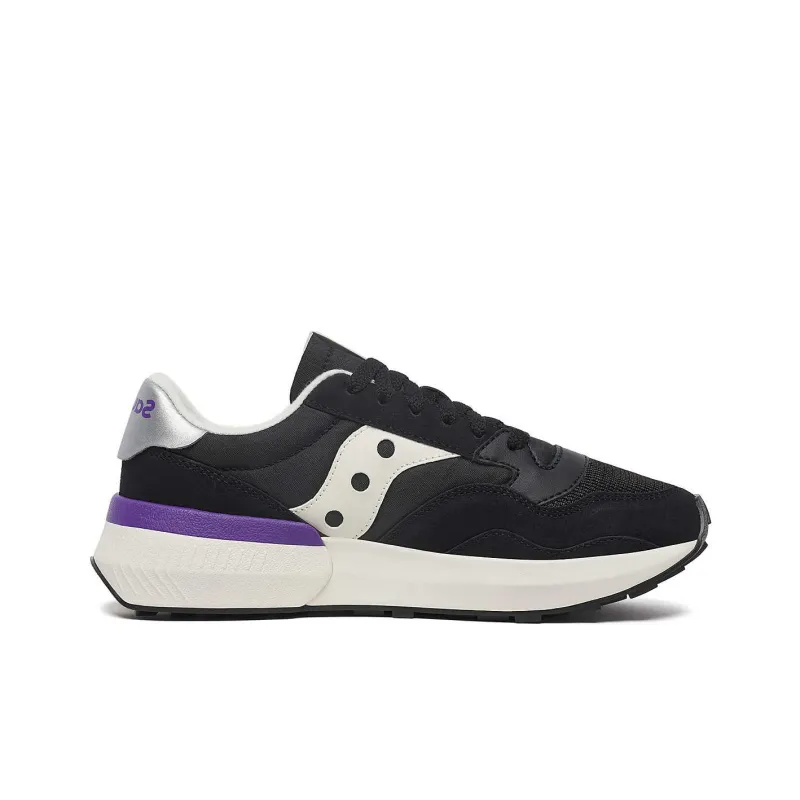 Saucony Jazz Anti Slip Wear Resistant Low Top Running Shoes Women's Black White-1