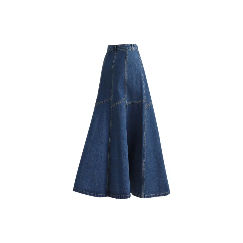 FOREVER 21 Denim Long Skirts Women's Vintage Blue-1