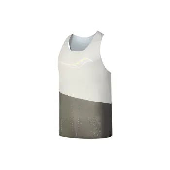 Saucony SS25 Tank Tops Men's Khaki & Gray Print
