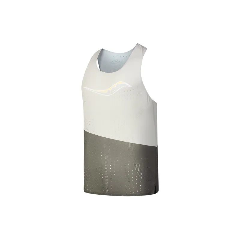 Saucony SS25 Tank Tops Men's Khaki & Gray Print-0