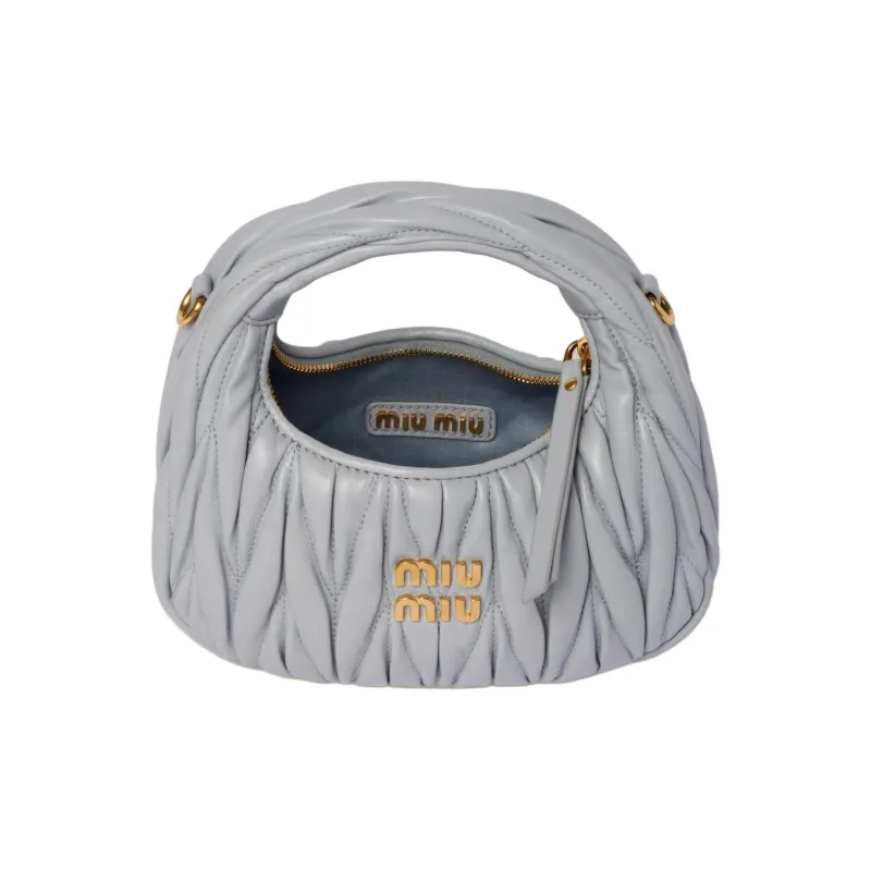 MIU MIU Wander Series Lambskin One Shoulder Handbag Mini Women's Pearl-3
