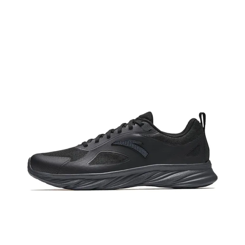 CHAOJIANTA Slip Resistant Breathable Cushioning Low Top Casual Running Shoes Men's Black-0