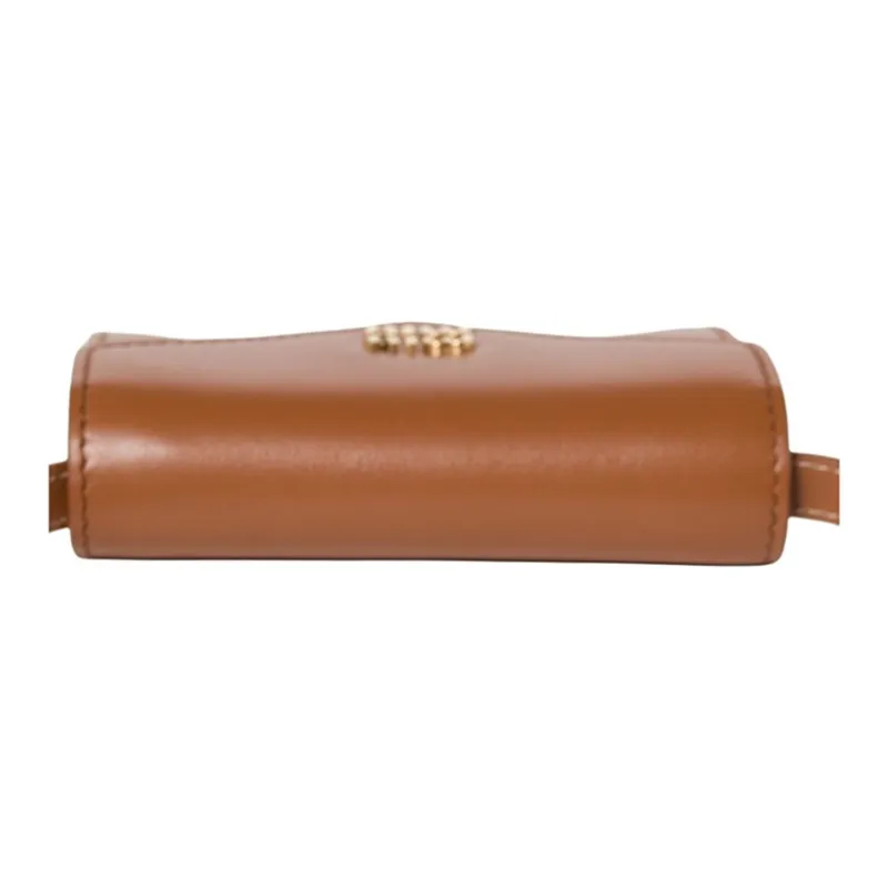 MIU MIU Leather Portable Wallet Women's Cognac Forest Green-3