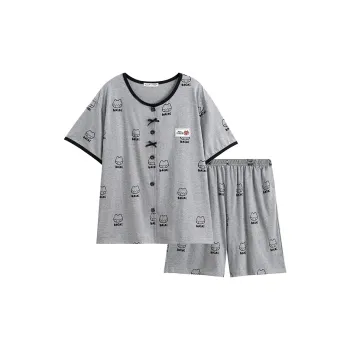 FENTENG x LINE FRIENDS Brown Bear Pajama Set Women's Heather Gray