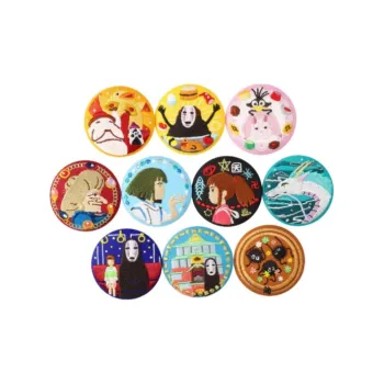 XIANGZIGONGHEGUO Embroidery Collection Chika & Chika's Miyazaki Ghibli Anime Merchandise Blind Box Badges