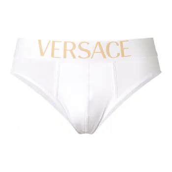 VERSACE Men's FW21 Logo Briefs 1 Packs White