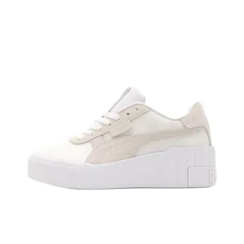PUMA Cali Wedge Anti Slip Wear Resistant Low Top Skateboard Shoes Women's White Gray
