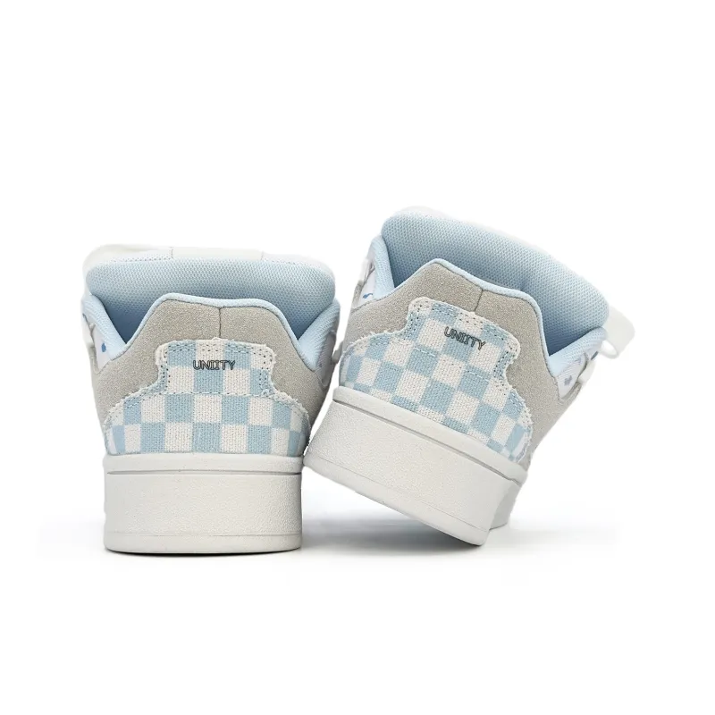 UNIITY Anti-Slip Wear-Resistant Lightweight Breathable Height Increasing Low-Top Skateboard Shoes Women's Blueberry-5