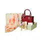 "Auspicious Clouds Embroidery Bag-Yinghong"+Silk Scarf+Hand Cream+Bouquet