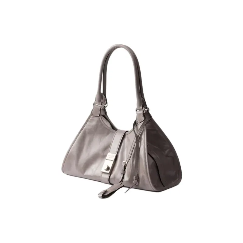 PRADA Calfskin Handbag Medium Size Women's Tin Color-1