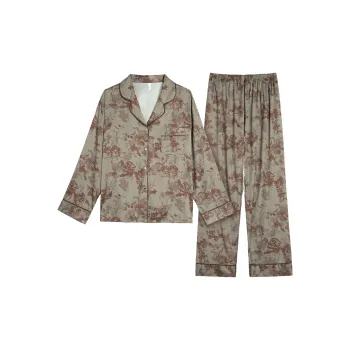 Gongdie Pajama Set Women's Vintage Green