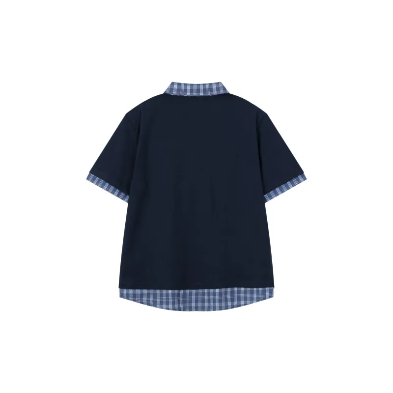 YINLEI T Shirts Women's Navy Blue-1