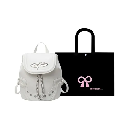 HACIN PU Carry Backpack Regular Women's Ecru/Silver/Black/Pink