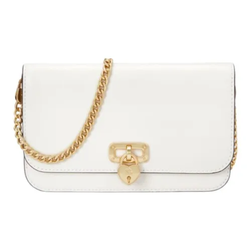 Ralph Lauren Tanner Cow Leather Shoulder Bag Large Size Women's White