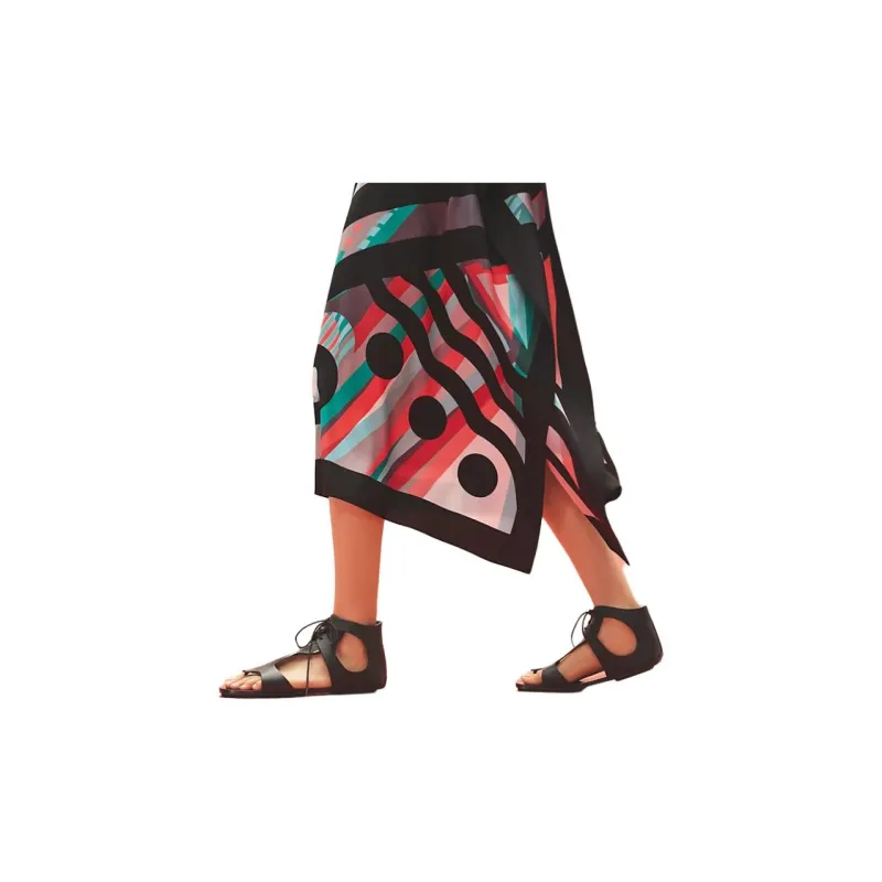 HERMES Short Sleeved Dresses Women's Multicolor-3