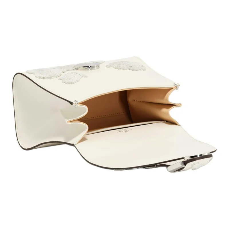 Delvau Brillant Box Calf Calfskin One Shoulder Handbags Mini Women's Ecru-5