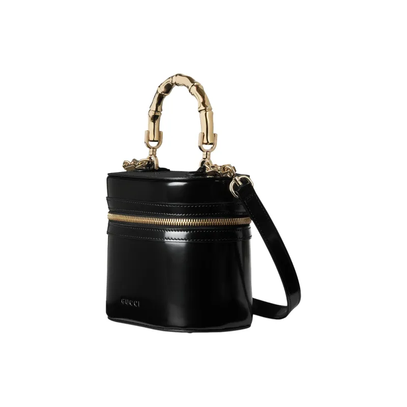 GUCCI Leather One Shoulder Handbag Extra Mini Women's Black-1