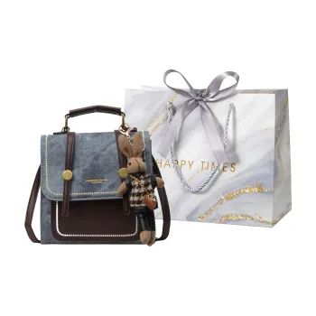 Miss Angel PU Backpack Regular Women's Blue/Black/Ecru