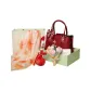 "Auspicious Clouds Embroidery Bag-Yinghong"+Silk Scarf+Mugwort Hammer+Bouquet