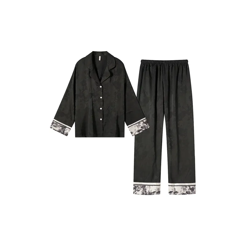 Gongdie Pajama Set Women's Black-0