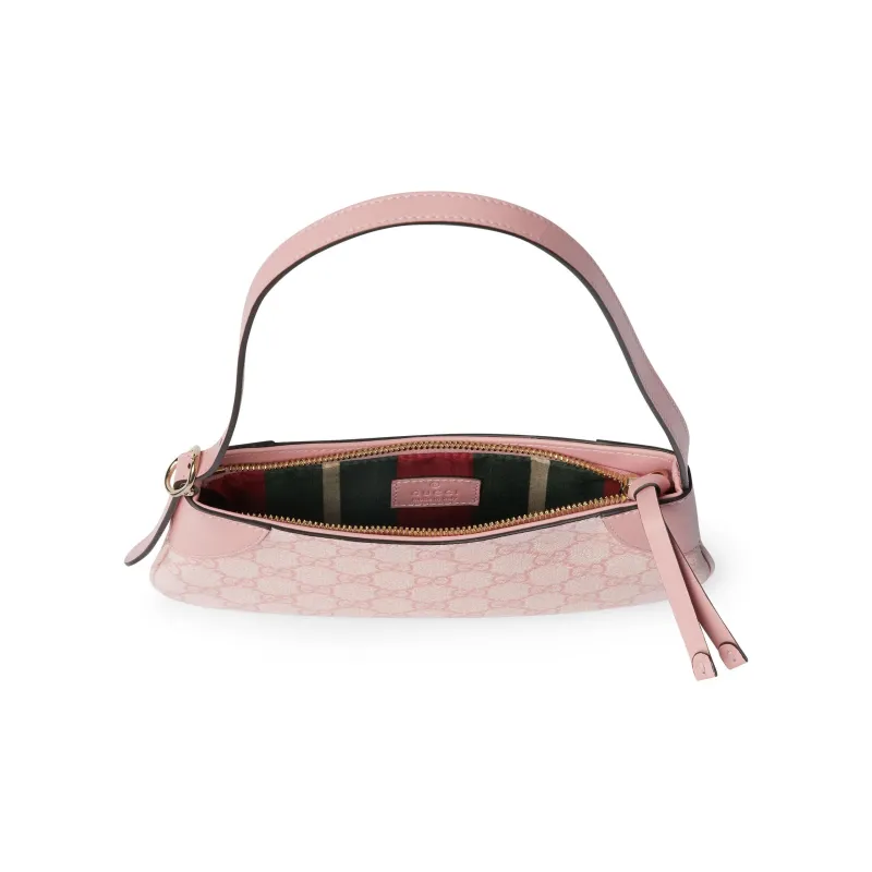 GUCCI GG Emblem Coated Fabric With Leather Binding Shoulder Bag Extra Mini Women's Pink-3
