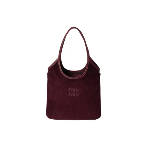 MIU MIU Ivy Fabric Tote Bag Shopping Bag Shoulder Bags Regular Women's Fuchsia & Corn Yellow