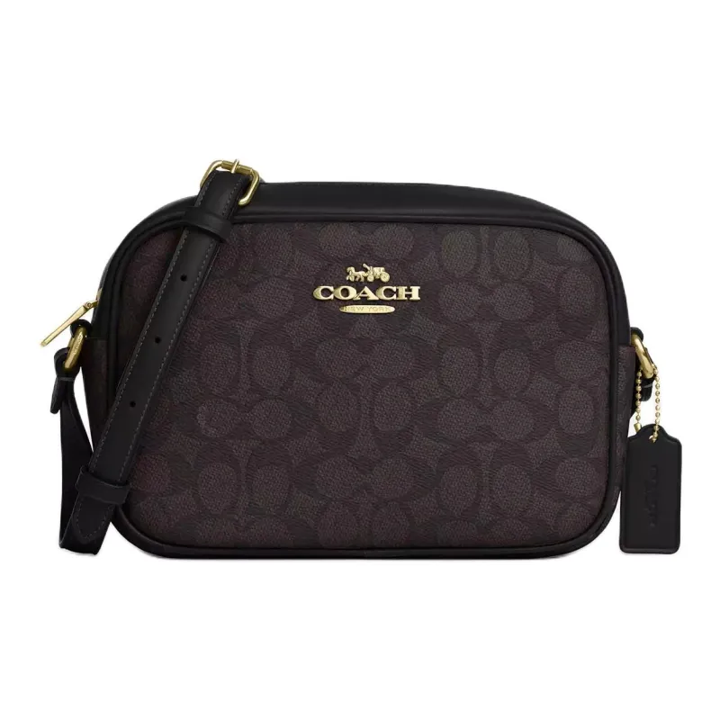 COACH Jamie Canvas Shoulder Bag Small Size Women's Brown-0