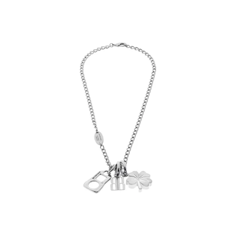Balenciaga Brass Recycled Brass Zinc Alloy Necklaces Women's Silver-1