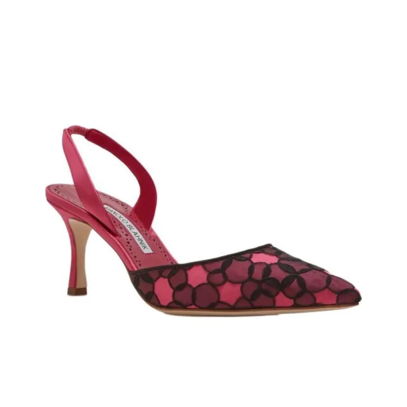 MANOLO BLAHNIK Carolyne Slim Heel High Heels 7cm Women's Pink-2