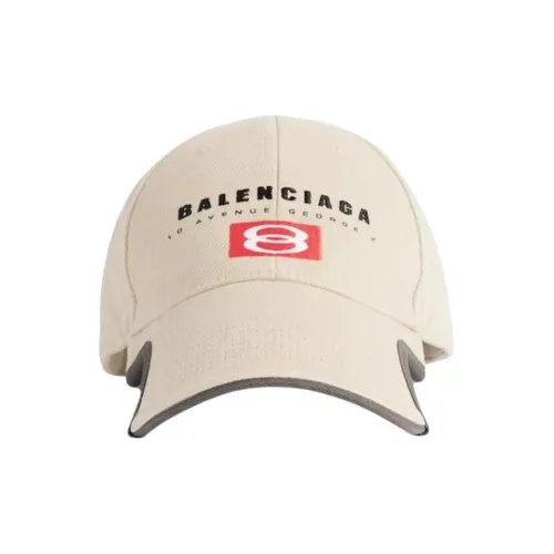 Balenciaga 100% Cotton Twill Polyester Baseball Caps Men's Beige