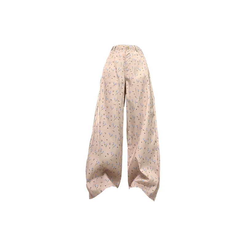 COVT Casual Pants Women's Blue Floral-1