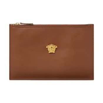 FANSIZHE La Medusa Cow Leather Clutch Regular Women's Brown