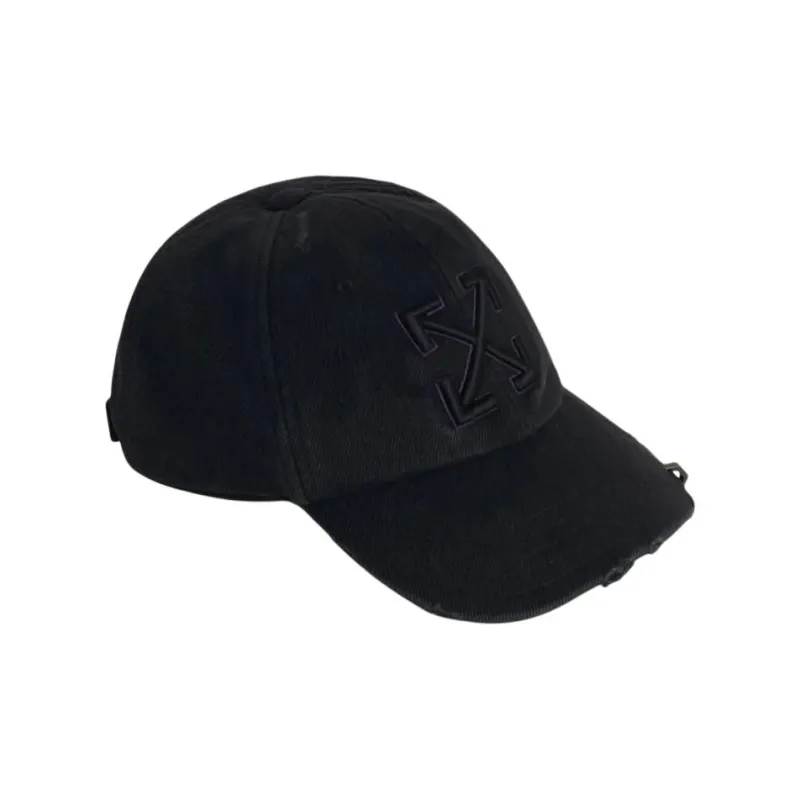 OFF WHITE Logo embroidered Distressed Denim Cap-1