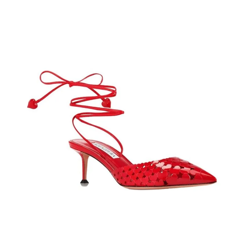 AQUAZZURA Amourose Slim Heel High Heels 5cm Women's Red-2