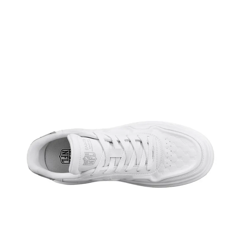 NFL New Orleans Saints Coverage Slip Resistant Height Increasing Low Top Skateboard Shoes Men's White Gray-4