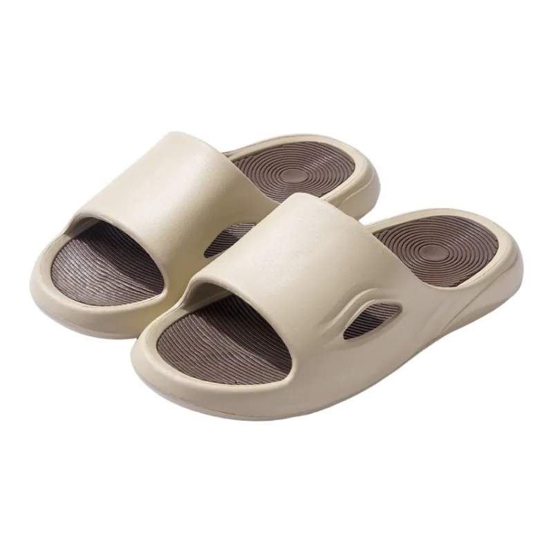 ECAC Women's Indoor Home Summer Platform Squashy And Bouncy Feeling Bathroom Slip Resistant Bathing Slippers-2